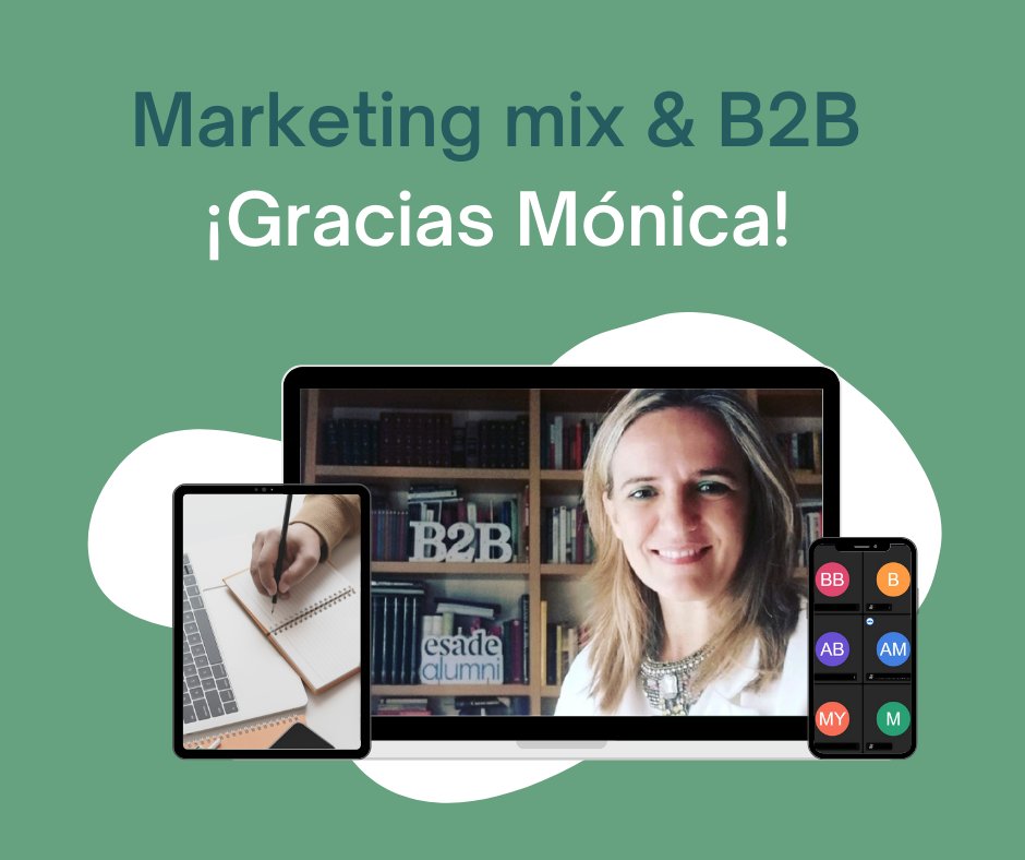 BBKnetwork's tweet photo. 📍Ayer disfrutamos del webinar participativo de @mdgar  sobre #marketingmix &amp; #B2B, en el que descubrimos las claves para hacer crecer un negocio que opera en entornos B2B y sus prácticas más comunes. Una vez más, ¡gracias a todos por la acogida recibida! #bbknetwork https://t.co/mMKV0rjDtR