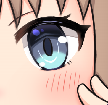 「目の塗り方ちょくちょく変わってんな(ちくちくことば) 」|こかもりのイラスト