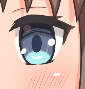 「目の塗り方ちょくちょく変わってんな(ちくちくことば) 」|こかもりのイラスト