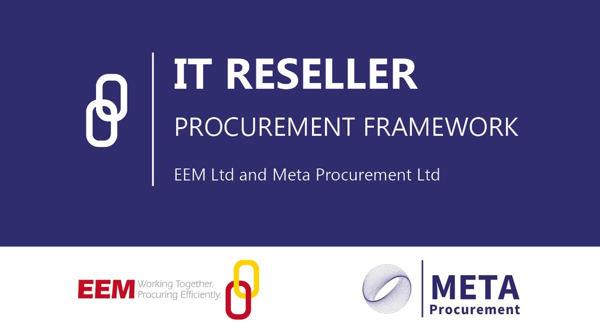 EEMLtd's tweet image. We have partnered with Meta Procurement to deliver a new #ProcurementFramework for #ITResellers for the #publicsector to access to a wide range of technology products and services at the best prices quickly, compliantly and easily.

Email Jade@eem.org.uk for information