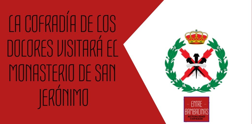 _EBambalinas's tweet photo. La Vocalía de Camareras de la Cofradía de los @doloresgranada, organiza el próximo sábado 12 de Noviembre una visita guiada al Monasterio de San Jerónimo dirigida por D. Manuel García Gálvez. Comenzará a las 10H en el atrio, siendo el precio de la entrada de 5€
|#Dolores_EB| https://t.co/RtFqaa9NdK