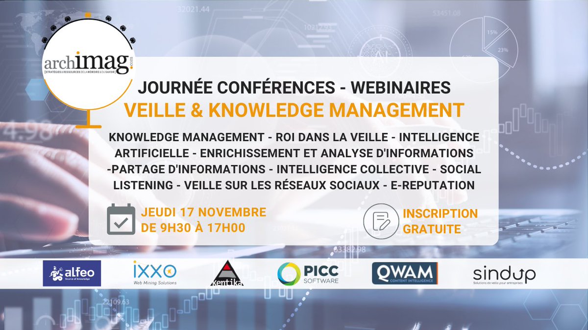 ArchimagRedac's tweet photo. Journée ACE by Archimag "Veille et Knowledge Management" : demandez le programme ! ⤵️

https://t.co/OQtwOgqnTr

#veille #knowledgemanagement #transfonum #data #newtech #webinar #evenement https://t.co/44wlsAYLhQ