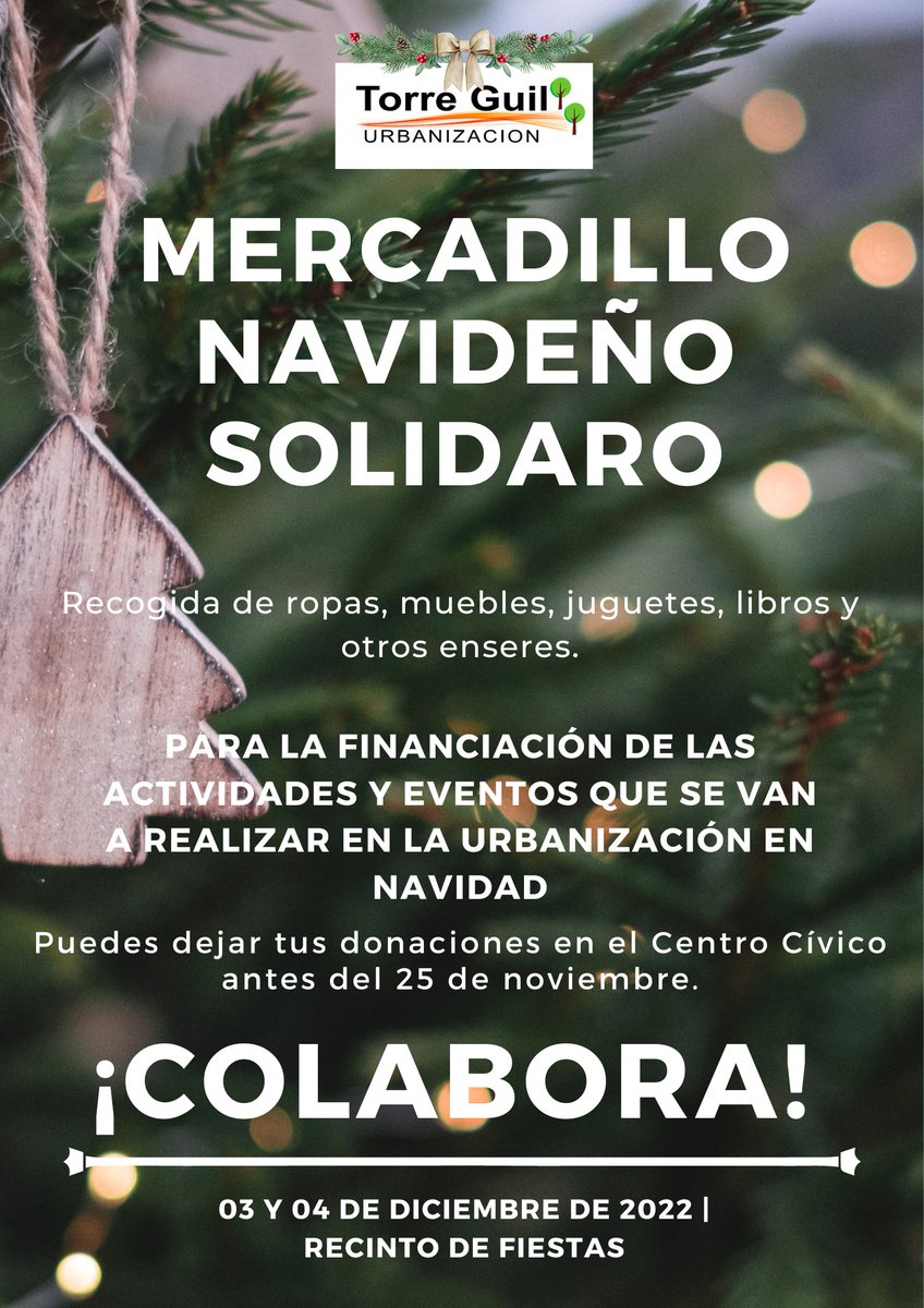 Pueden hacer sus donaciones en el Centro Cívico dentro del horario de atención al público de la oficina de administración.

Gracias por su colaboración.