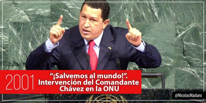 Redi_andes's tweet photo. #10Nov || Se cumplen 21 años del discurso del Comandante Supremo Hugo Chávez ante la ONU, dónde llevo la voz de Venezuela llamando a la reflexión para impulsar las transformaciones que nos conduzcan a los caminos de la paz verdadera.
#VenezuelaFortalecida https://t.co/rk6fltSguk