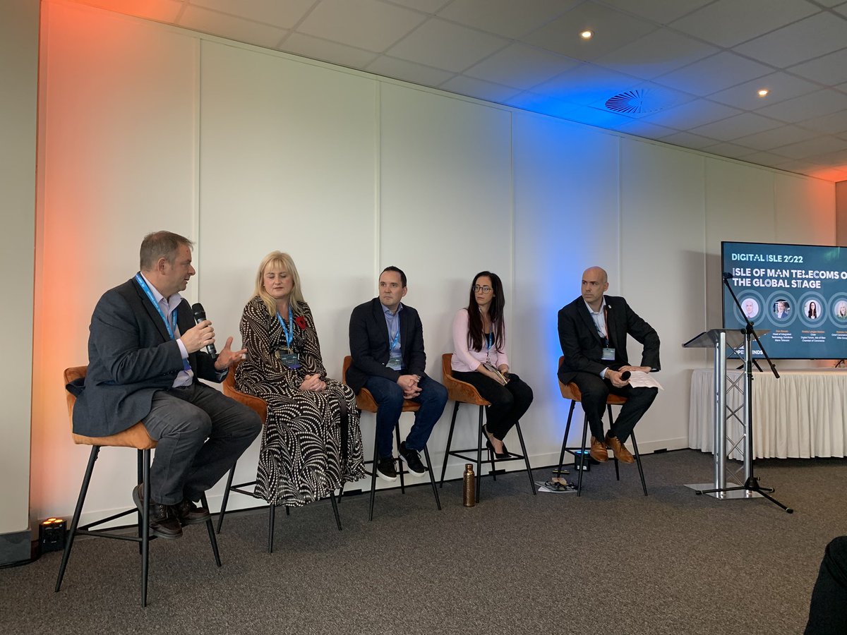 DigitalIOM's tweet photo. Now we have Richard, Don, Shelley, Roberta and Stephen talking all things Telecoms on a Global Stage in the breakout room 💥
#DigitalIsle22 #di22 https://t.co/3AWZProGLA