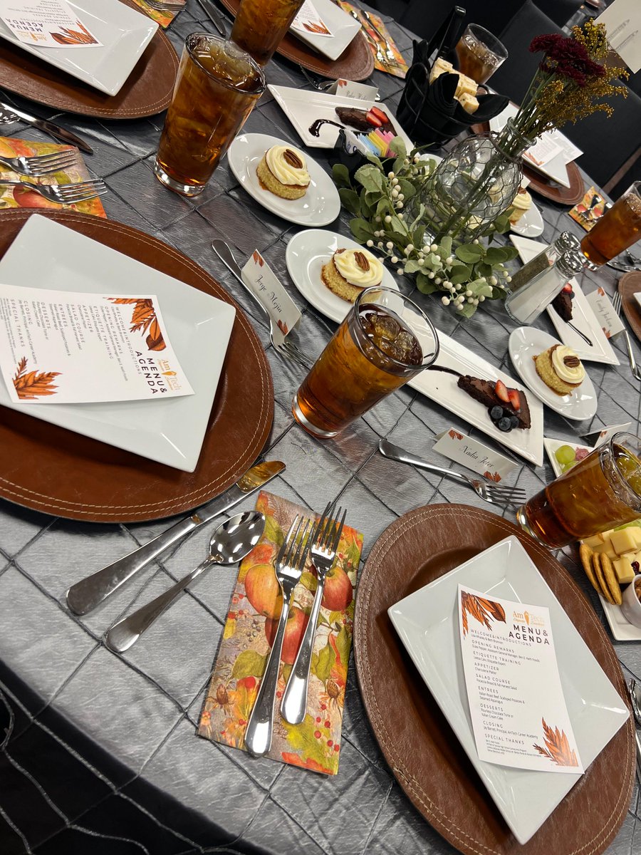 AmTech Etiquette Luncheon is underway! Teaching our young professionals these wonderful skills is a vital part of success! Thanks to Ben E Keith for sponsoring the meals and the Culinary classes at AmTech and Tascosa. Even live music from LDZ orchestra!
