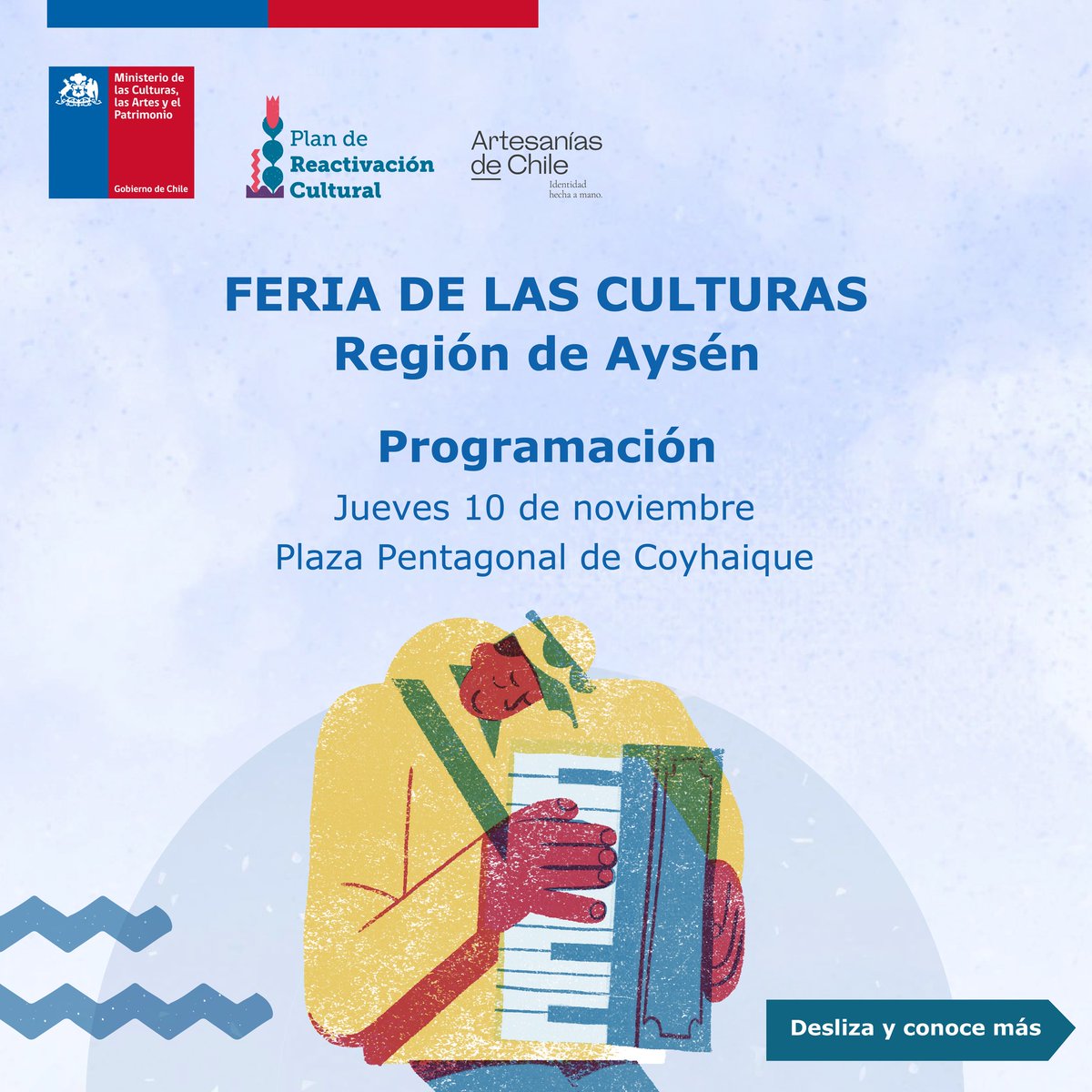 ElChelenko's tweet photo. [🎟] FERIA DE LAS CULTURAS 2022
No te pierdas la nutrida programación que tenemos preparada desde este jueves.

✅Plaza Pentagonal de Coyhaique
✅Artesanía
✅Música
✅Creadores y creadoras regionales

¡Te esperamos junto a tu familia!👨‍👩‍👧‍👦

@culturas_aysen https://t.co/s06WevSMXo