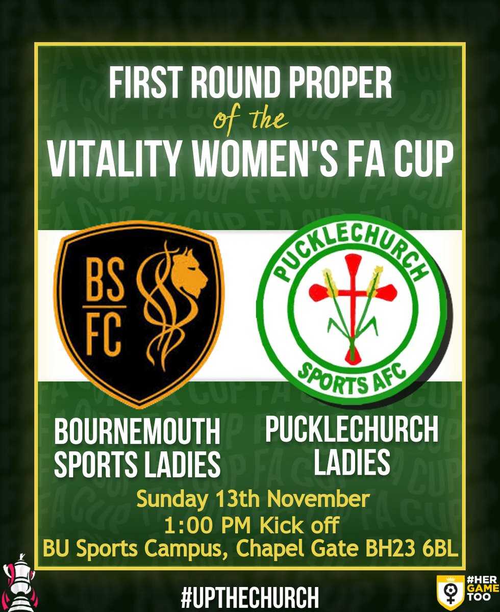 YateTownWomen's tweet photo. ⚽ MATCHDAY ⚽
Anyone feeling like this week is dragging?
The excitement is building for the @VitalityWFACup #FirstRoundProper
🆚️ @BmthSportsLFC
🏆 @VitalityWFACup
📍 BU Sports Campus, BH23 6BL
📅 13th November
🕑 1:00 PM kick off
💷 £3 entry
#UTC https://t.co/a8Cpc7lWoE