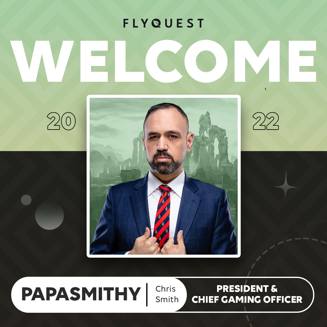 FlyQuest (@flyquest) on Twitter photo Please welcome our new President and Chief Gaming Officer Chris "<a href="/PapaSmithy/">Chris Smith</a>" Smith!
A legendary figure in the scene, we are excited to bring him on board to help build the future of FlyQuest.
#ShowcaseGreatness Please welcome our new President and Chief Gaming Officer Chris "<a href="/PapaSmithy/">Chris Smith</a>" Smith!
A legendary figure in the scene, we are excited to bring him on board to help build the future of FlyQuest.
#ShowcaseGreatness