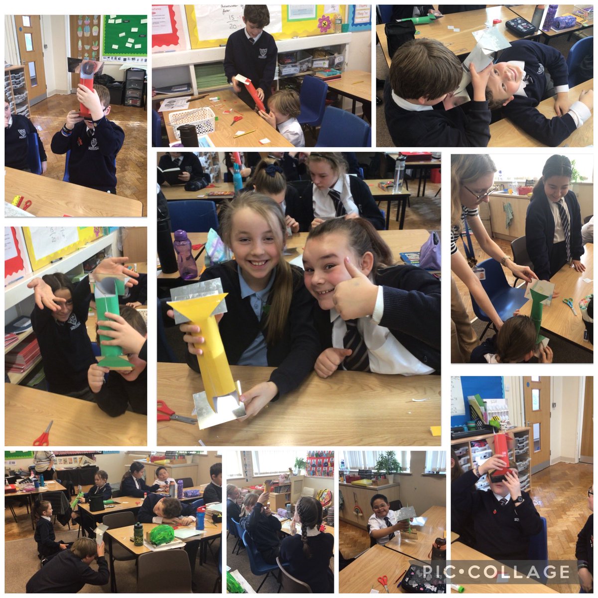 We combined our Discover topic of WW2 with World Science Day and looked at periscopes! We looked at how they were used during the war and then had a go at making our own using card, mirrors and some sellotape #ScienceOLOL #WorldScienceDay ⁦@ololprimary_HT⁩