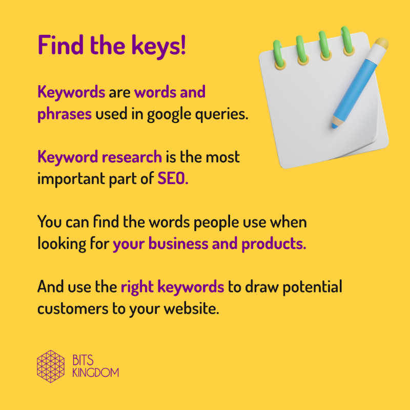BitsKingdom's tweet photo. #SEO is quite huge! There are many rules and techniques to consider, so weβd better break them down!
Here are some tips on keyword research, the heart of good SEO!
#bitstips #content #SEOtips #keywords #copywriting #digitalmarketing