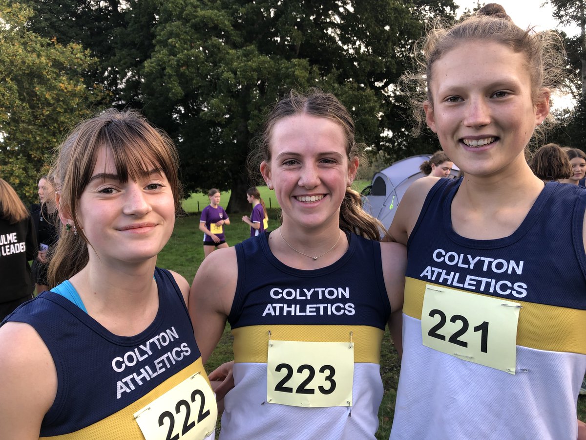 EAST DEVON X-COUNTRY CHAMPIONSHIPS
Girls' success yesterday 
Senior girls - 1st Innes F, 2nd Scarlett L and 3rd Lucy M.
Fantastic 1,2,3 for our girls!!