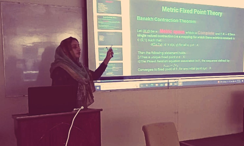 MathematicsFast's tweet photo. Seminar 12, in the ongoing seminar series on recent advancements in mathematics at FAST NUCES, Lahore. Speaker Ms. Sumaira Ajmal (Ph.D. candidate) presented a very interesting and engaging talk on " Research Directions in Fixed Point Theory".
#researchers #Pure_mathematics #PhD https://t.co/rnnC0WVr9X