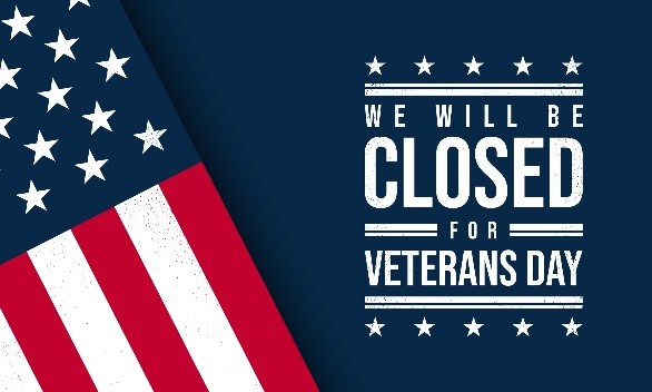 City offices will be closed tomorrow, Friday, November 11, in observance of Veterans Day.