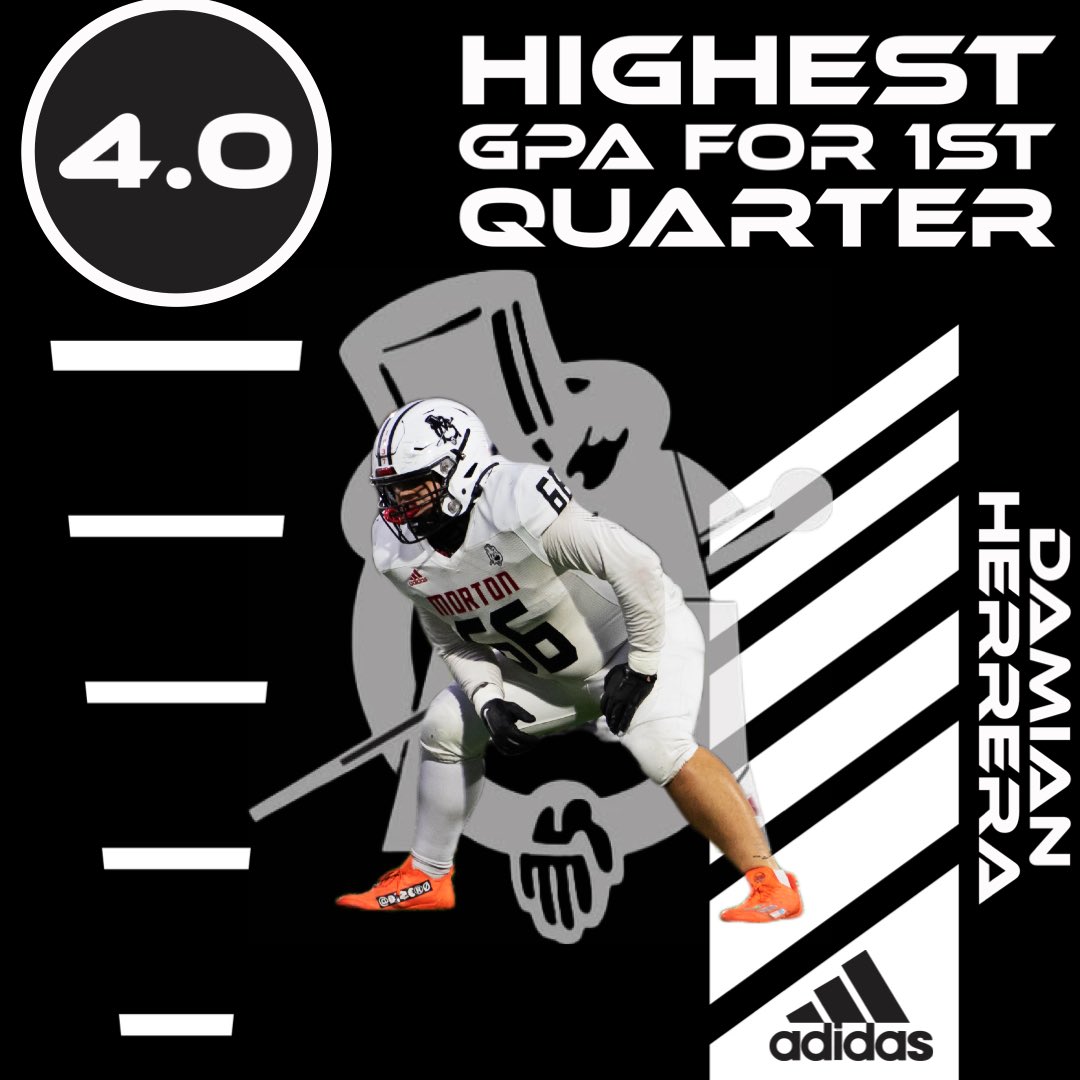Our player with the highest overall GPA for the 1st Quarter <a href="/TheRealDame66/">Damian Herrera</a> ! Our Sophomore linemen had a 4.0 and holds a 3.4 GPA overall.  His and all our recruits information can be found at Hammondmortonrecruiting.weebly.com
