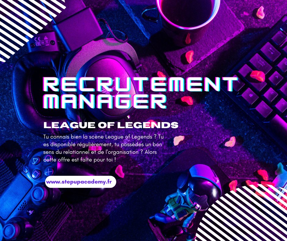 📢En vue de préparer nos futures activités, nous sommes à la recherche d'un manager sur #LeagueOfLegends. 

L'objectif principal sera l'encadrement de joueurs et d'équipes.

Pour plus d'info &amp; pour postuler, direction nos DM 🧐