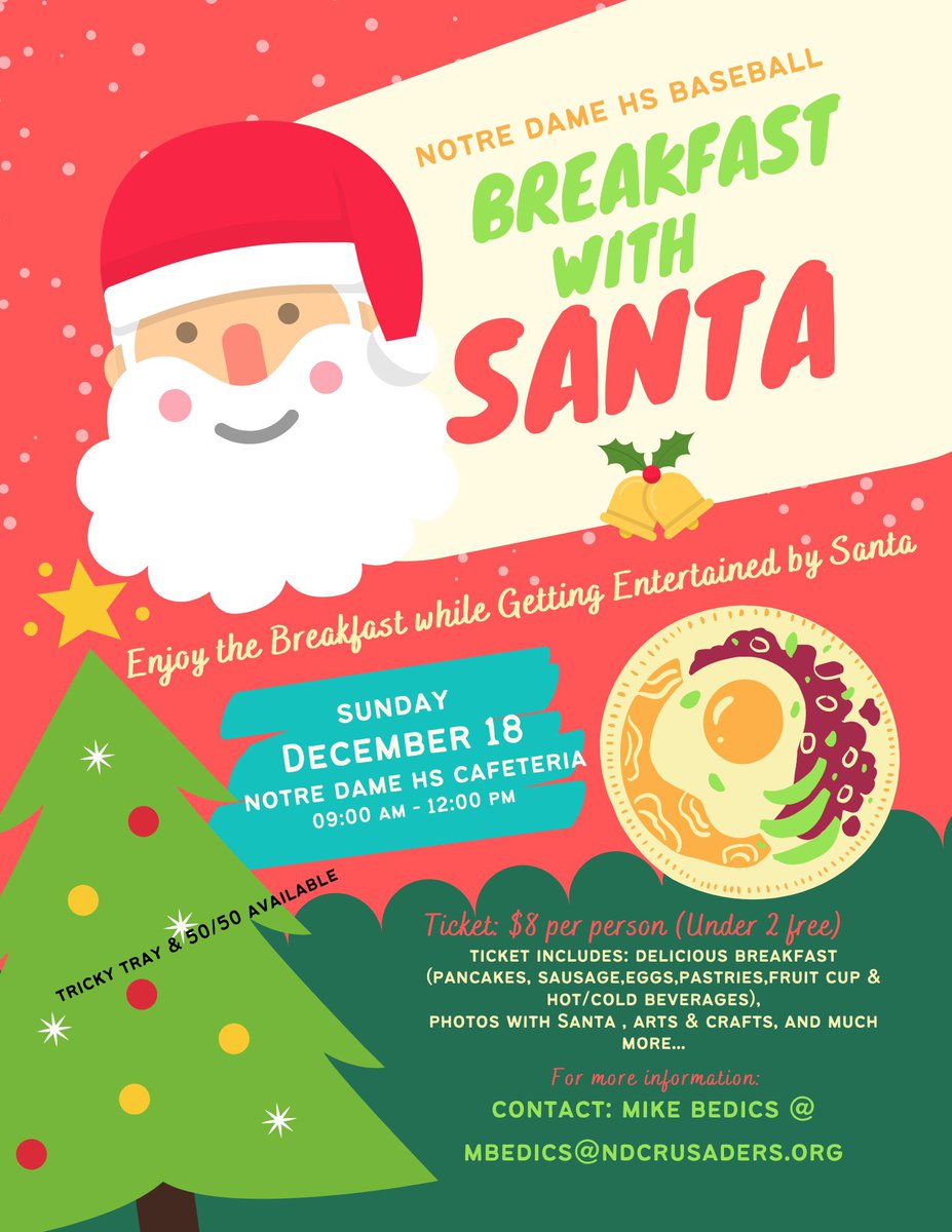 2022 ND Baseball Santa Breakfast