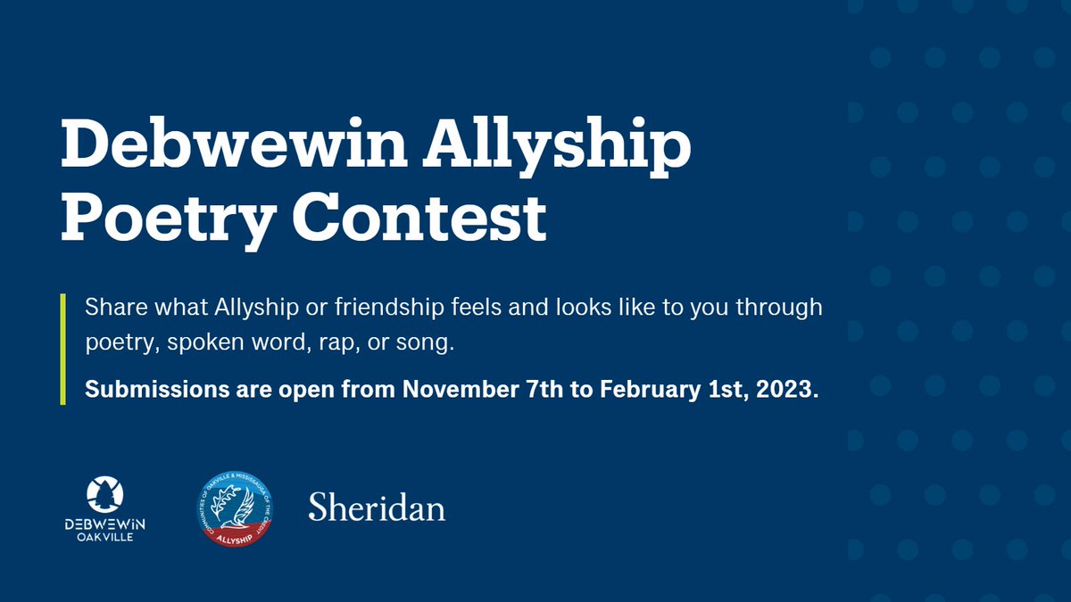 sheridancollege's tweet photo. As part of the Grateful Treaty Person and #ActsOfAllyship Campaign, we invite you to share, in your own words, what Allyship or friendship feels and looks like to you. This can be done through poetry, spoken word, rap or song. [1/2] https://t.co/SpPrqq1zF5