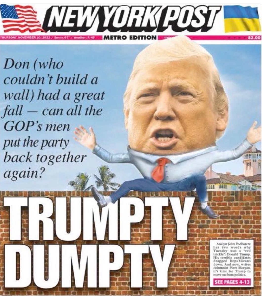 jonsopel's tweet image. Oooh this is going to hurt..when even the Murdoch owned New York Post is running a front page like this….. #midterms2022