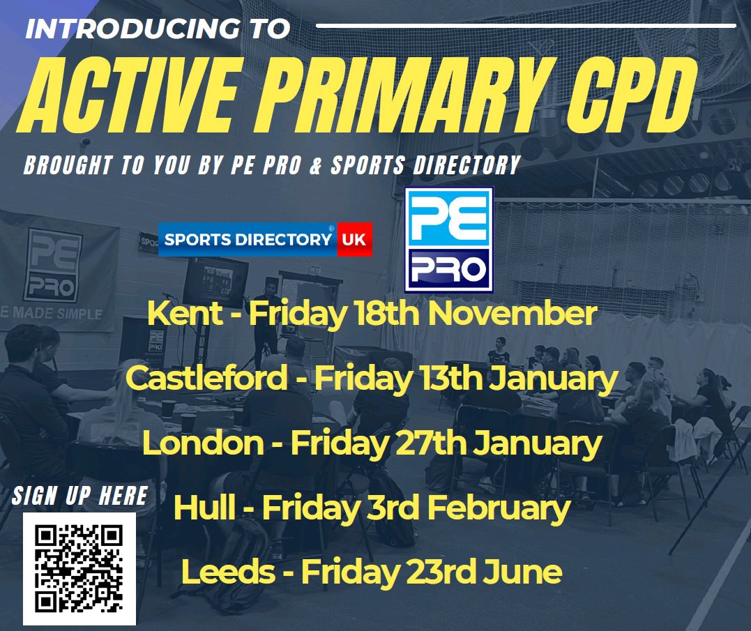 afPE_PE's tweet photo. π£ Primary Schools
Β
Our friends @PE_ProApp & @sportsduk are offering π #ActivePrimaryCPD
Attend to benefit from:
βοΈ Practical workshops
βοΈ Inspiring keynotes
βοΈ Networking opportunities
βοΈ Chance to win equipment
βοΈAll for FREEβοΈ
Register ‡οΈ
https://t.co/msgesVv8Ds https://t.co/TZLpekyURM