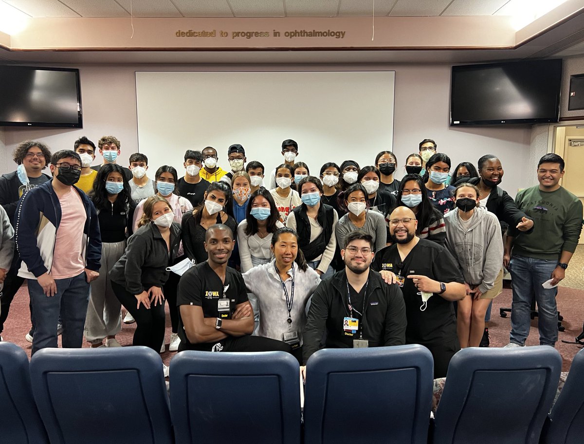 cytheeyeguy's tweet photo. @uiowaeye hosted our annual multi-dept. outreach event with @uiowa’s Minority Association of Premedical Students (MAPS) last night!!! We had a great time working on surgical skills @uiowa_cpss with 🐷 eyes!!! #mentorship #DEI #RepresentationMatters https://t.co/f9Ko9ayHwE