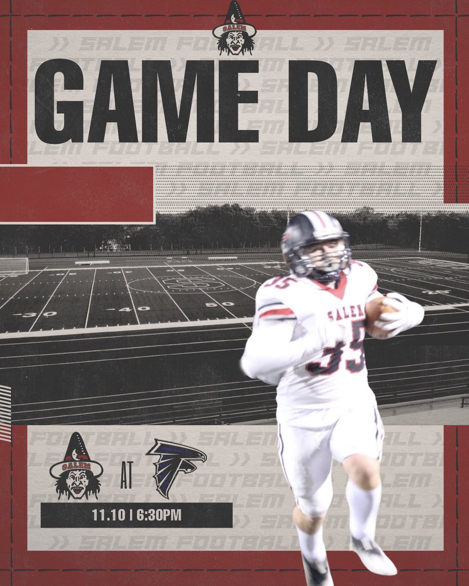 SalemHSFootball's tweet image. Game day! Your Witches take on the Falcons from Danvers High today at Danvers at 6:30 PM! #BeatDanvers #GoWitch