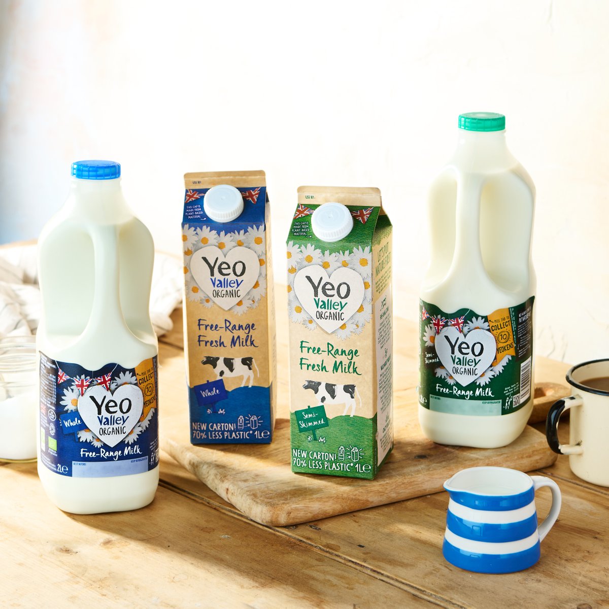 Our creamiest milk just got a makeover! ⭐️ It’s the same great-tasting Fresh Organic Milk, but now available in a 1L carton, fully recyclable and made with 70% less plastic than our previous bottles. Find out more 👉 bit.ly/3tj7BOd 🔗 #YeoValley #YeoValleyOrganic