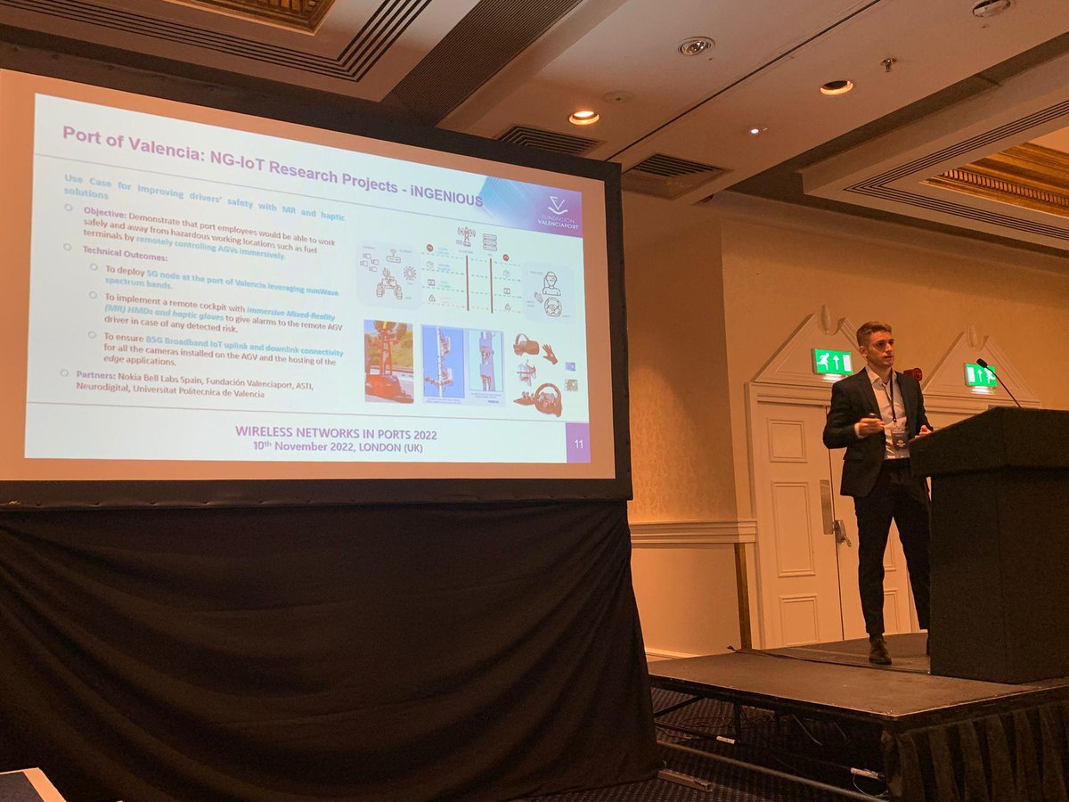 FValenciaport (@fvalenciaport) on Twitter photo 📍José L. Cárcel, from <a href="/FValenciaport/">FValenciaport</a>, participated yesterday in the "Wireless Network in Ports Conference 2022" held by BWCS in Central London (UK) disseminating the outcomes obtained from the 5G pilots performed at <a href="/AutPortValencia/">Valenciaport</a> as part of <a href="/ingenious_iot/">iNGENIOUS</a> & #PORTWIN projects. 📍José L. Cárcel, from <a href="/FValenciaport/">FValenciaport</a>, participated yesterday in the "Wireless Network in Ports Conference 2022" held by BWCS in Central London (UK) disseminating the outcomes obtained from the 5G pilots performed at <a href="/AutPortValencia/">Valenciaport</a> as part of <a href="/ingenious_iot/">iNGENIOUS</a> & #PORTWIN projects.