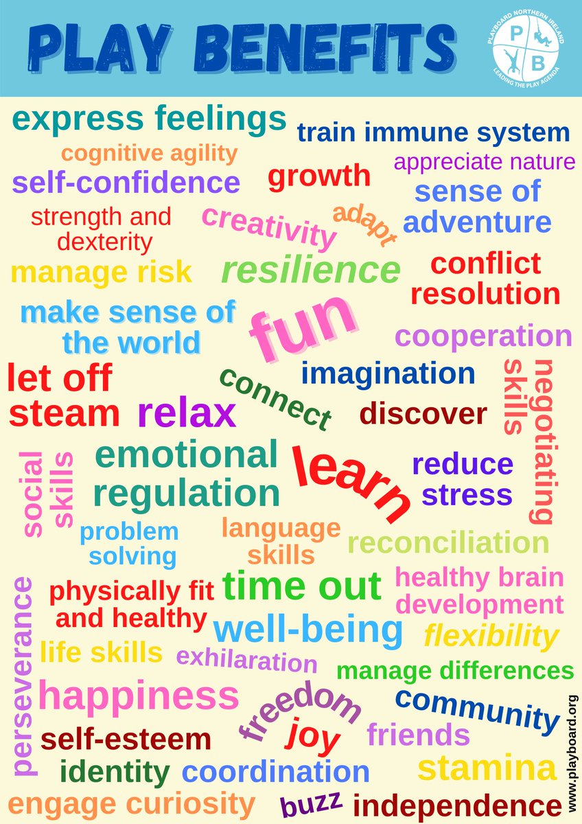 Helping to reduce stress & anxiety is just one of the many benefits of play for children & young people.

Find out more in our Play for Parents Guide bit.ly/3ElkEVP

#StressAwarenessWeek #PlayMatters #BelfastHour

@OURGenCYP1 @ncn4children
@familysupportni @ParentingNI