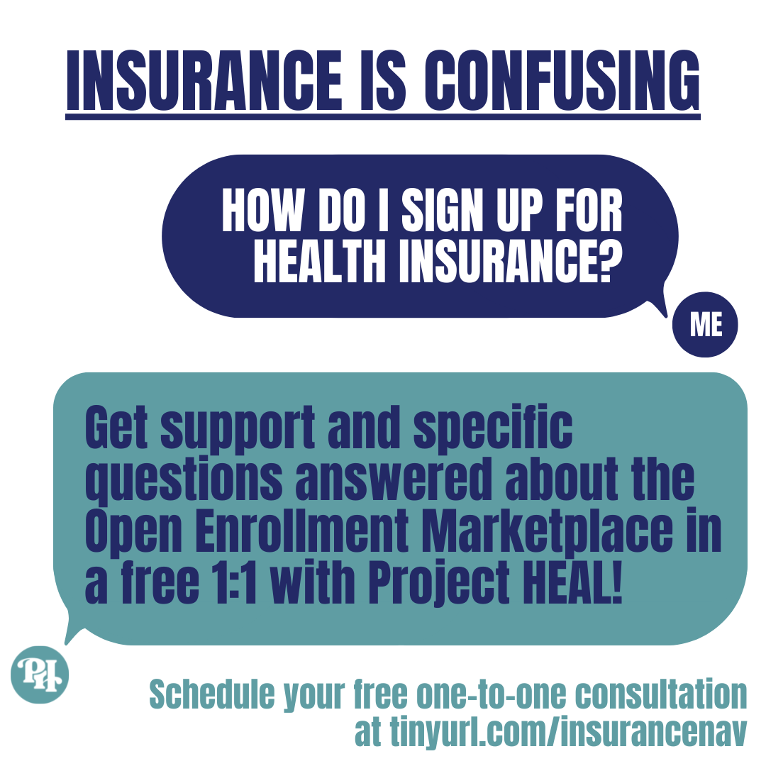 TheProjectHEAL's tweet image. Insurance is CONFUSING, and Project HEAL knows that! We&apos;re here to help. You might be wondering, &quot;How do I sign up for health insurance?&quot;. Our answer is this: Get support in a free 1:1 with Project HEAL! Schedule your free one-to-one consultation today at tinyurl.com/insurancenav