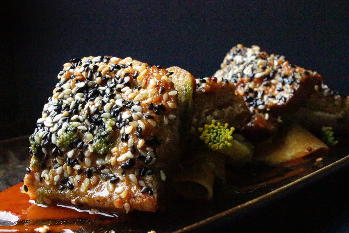 Sweet and sour prawn toast, pickled heritage carrots &amp; a sesame  &amp; wasabi dressing #enginesocial #sowerbybridge #michelinguide