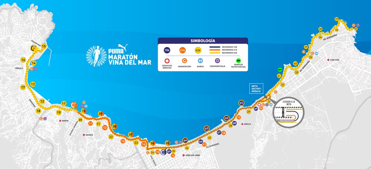 ¡En solo 10 días los esperamos en la meta de Puma Maratón de Viña Del Mar! Revisa todos los detalles del recorrido en maratonvina.cl, donde pronto encontrarás los horarios y toda la información de utilidad para la carrera.