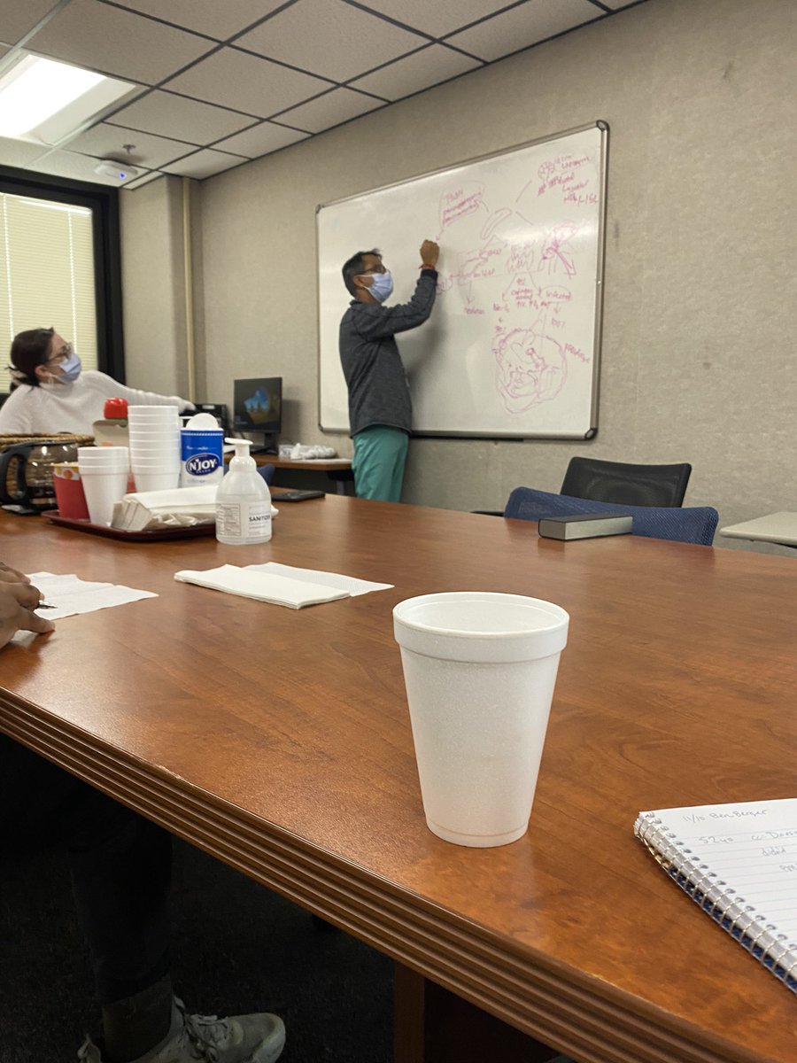 _duffyra_'s tweet photo. Coffee, pound cake, and necrotizing pancreatitis with the pancreas guru @DKothariGI at VA JAR report today 💯 @IMResidencyDuke @Duke_GI_ https://t.co/lTQi431ejJ