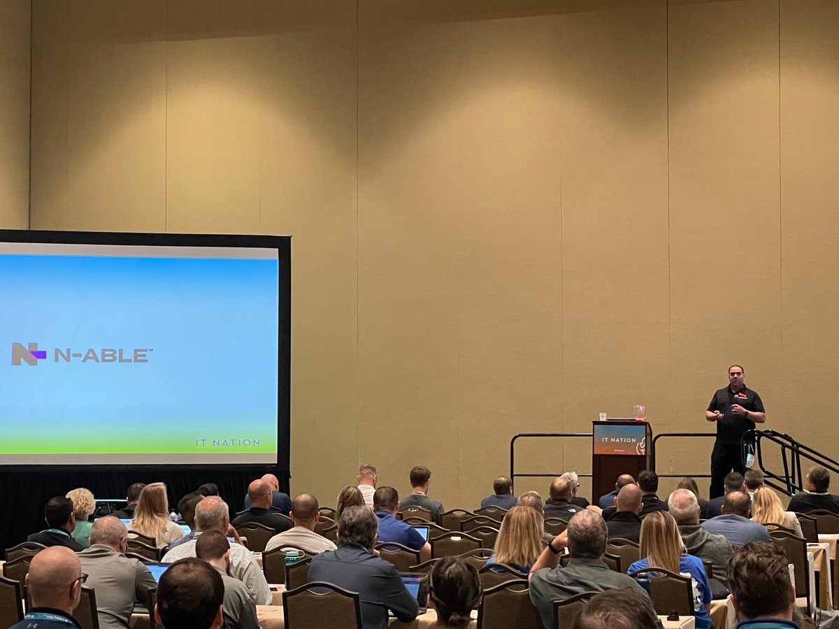 Nable's tweet image. Dropping knowledge at #ITNation 

@automation_nerd 

#MSP #automation #IT