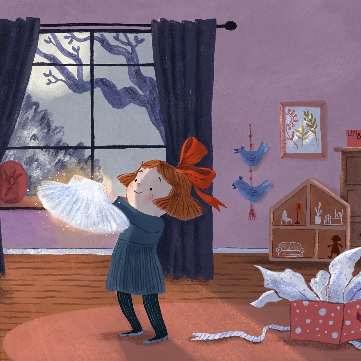 ShellyLaslo's tweet photo. Another image from my first manuscript, “Scarlet’s Big Moment”.
I feel like I’ve stretched my creative muscles in 2022, playing more with light in my illustrations and refining my style. 
It’s a never-ending journey of growth -
I can’t wait to see what 2023 brings. 
#shellylaslo https://t.co/PUJv4S8Iti