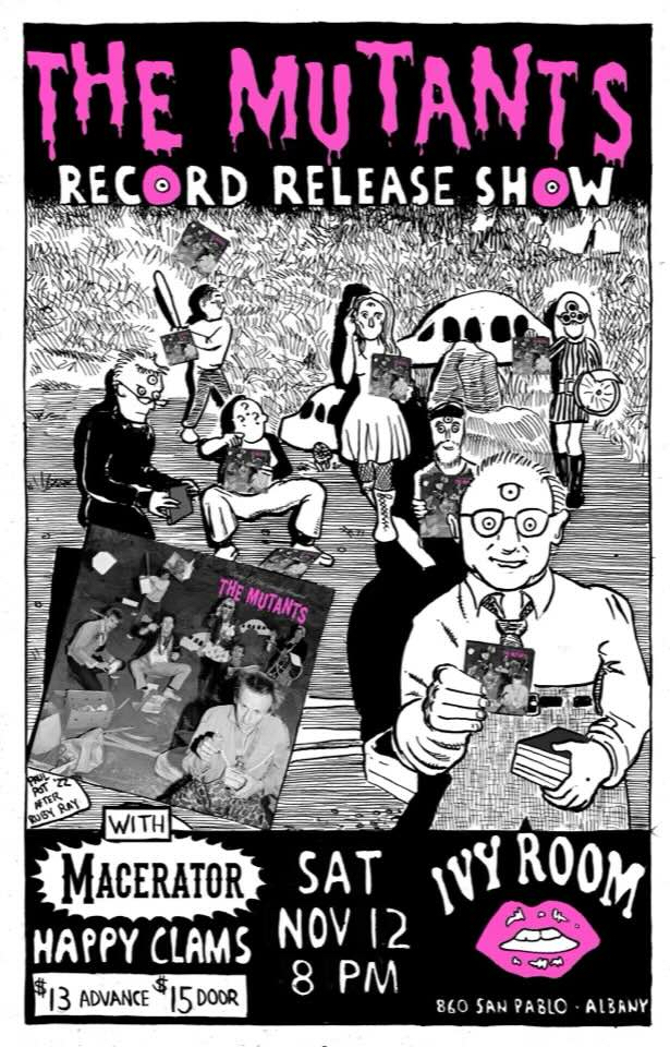 mutantsSF's tweet photo. Tickets are on sale for our record release party at @ivyroomalbany on 11/12. 'Curse of the Easily Amused' is available now on LP/CD/DL from @libhallgroup. Tix: https://t.co/4InWVRzohv

#sfconcert @ITHERETWEETER1 @kalxplaylist @RazorcakeGorsky @NewNoiseMags @Punknews @thepunksite https://t.co/P8kR6SrJ0j