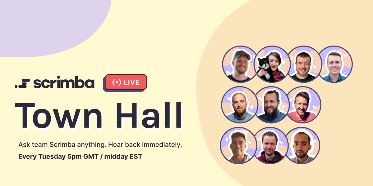 scrimba's tweet photo. It’s Town Hall Tuesday! 💪

Join us on Discord at 5pm GMT today to ask team Scrimba anything and hear back immediately. 🙌

Look out for the #🏫townhall Stage channel on Discord closer to the time.

🔗 Join the Scrimba Discord community here: https://t.co/FRsNCaDqPZ https://t.co/3uYQQdrDAu