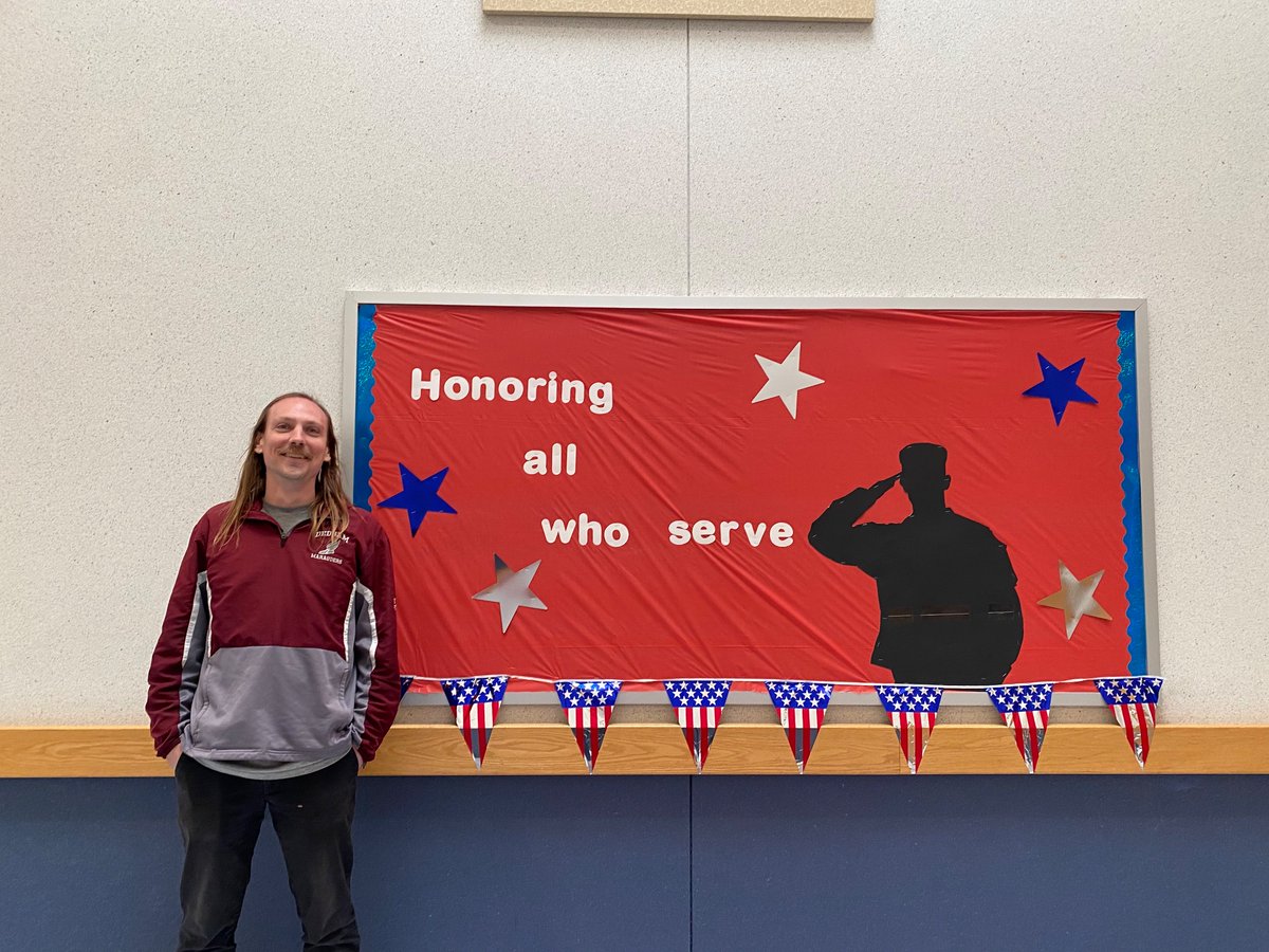 DedhamMSLibrary's tweet image. Our biggest thanks, of course, is to Mr. Leonard. He is a stellar educator, colleague, friend, and most importantly, a veteran. I can’t wait to hear his speech later!