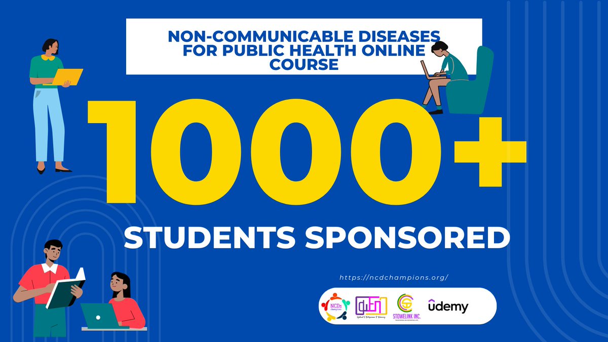 stowelink_inc's tweet photo. WE HAVE NOW SPONSORED 1000+ TRAINERS OF TRAINERS to take our online course Non Communicable Diseases for Public Health.

Here are the numbers.

Support us by enrolling via the link below 
https://t.co/O6XPrXfFrs

#ncd365 #ncdchampions https://t.co/JdraZJMvdC