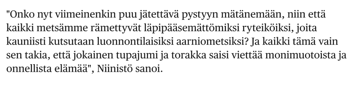 HenryOssian's tweet photo. Valtiovarainministeri Sauli Niinistö sanoi näin 25 vuotta sitten, vuonna 1997, kun Natura 2000 -ohjelmasta keskusteltiin.

Olisi kiinnostavaa tietää hänen nykyinen kantansa metsäluontoa kohtaan.

https://t.co/2ZXNoIEg9i https://t.co/s713tfewuJ