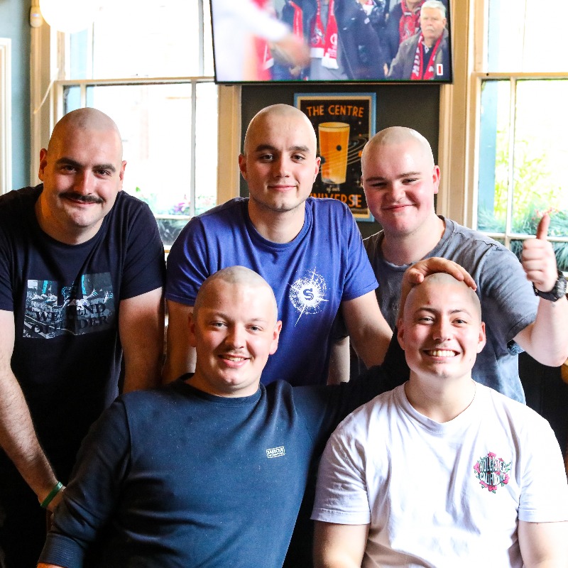 mcrcentralfc's tweet photo. Central's @rfcraidraig97 has already raised over £5,000 by completing the @macmillancancer 'Brave the Shave' campaign 💰💸

Here's Rory's story, complete with Beers, Beards and Baldness 👨‍🦲🍻

Please share and donate, if you can 🤍🖤

#WeAreCentral