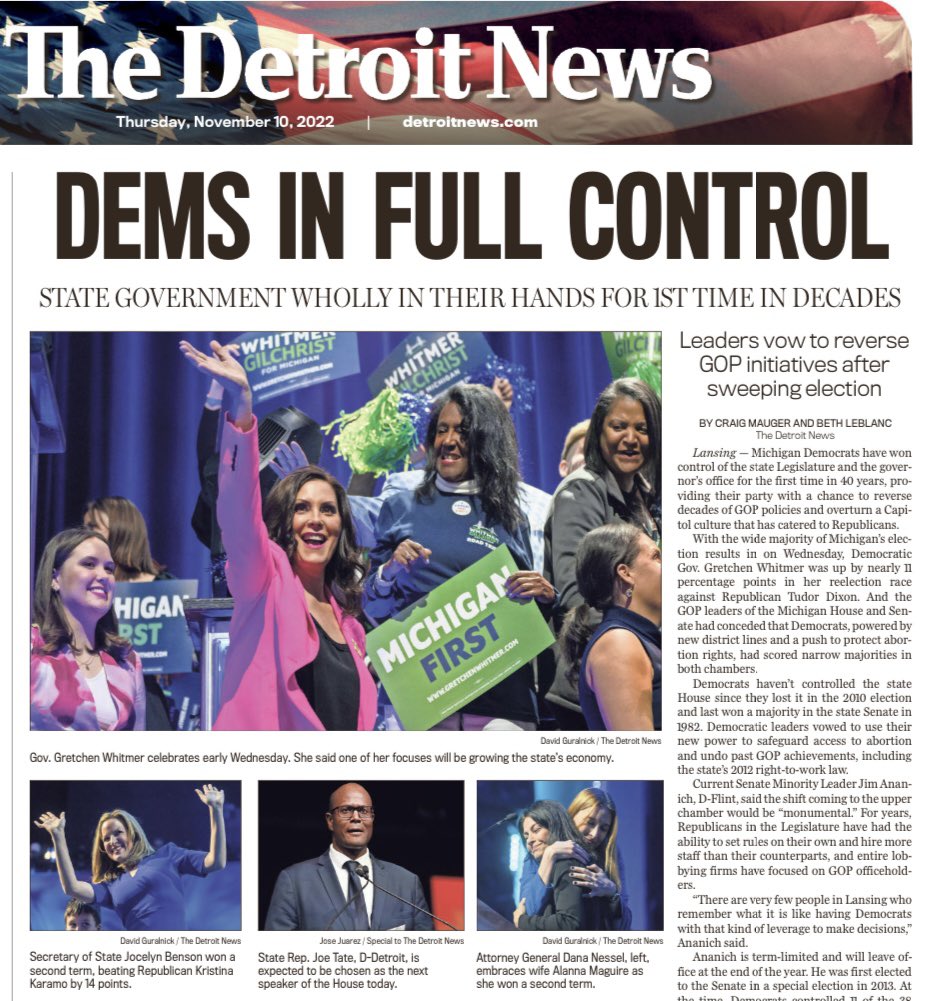RonOwens_'s tweet image. Headline from @detroitnews today! 🤩

Proud to be a Michigander 🫶🏾