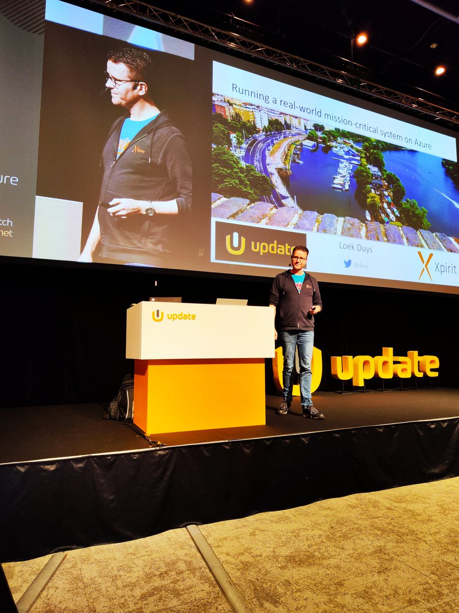 Time to listen to <a href="/LDuys/">Loek Duys</a> talking about mission-critical systems on Azure. #UpdateConference