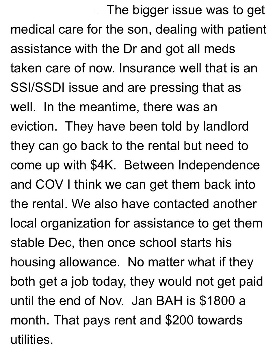 codeofvets's tweet image. EVICTION MISSION
#Lumberton #NC

Navy vet Michael is married is 55 yrs old has 10 yr old son with serious heart defect. Was evicted. He was working full time, lost his job and benefits for health care. $2500

paypal.me/codeofvets