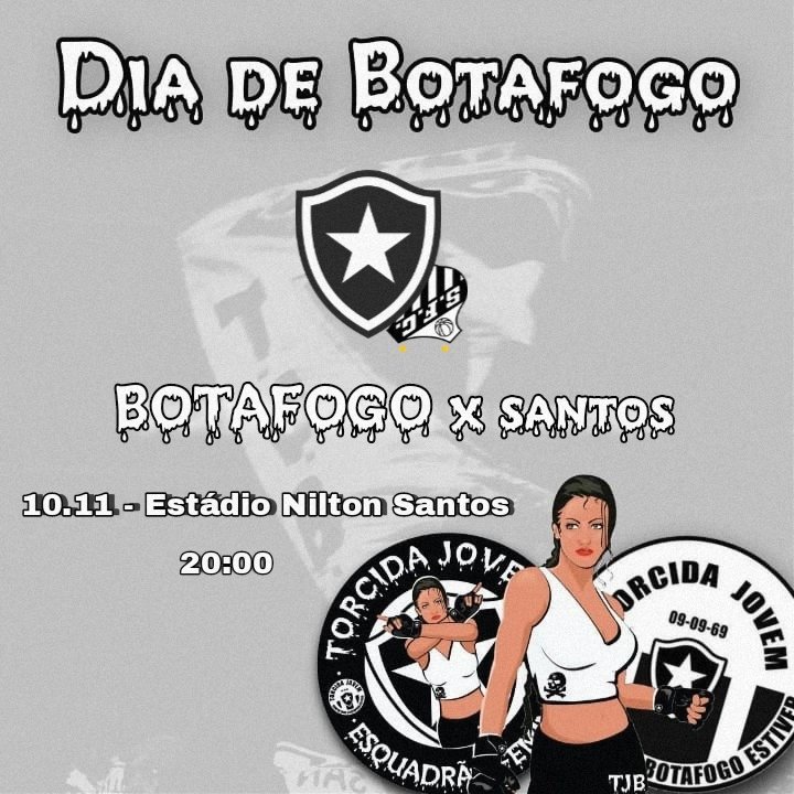 🔥ÚLTIMO JOGO DO ANO EM CASA🔥

Hoje temos a última batalha dentro de casa, então já sabem né, vista sua camisa de caveirinhas ou branca do BOTAFOGO e venha fazer a festa com a mais tradicional ☠