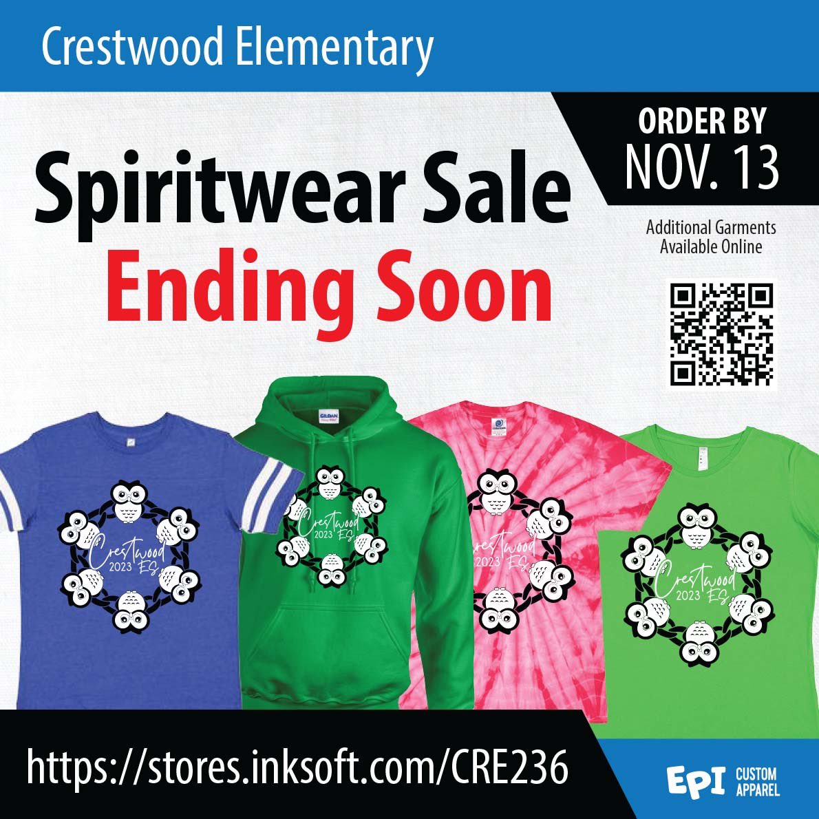 Order today! Don’t miss out!

stores.inksoft.com/cre236 <a href="/CrestwoodElem/">Crestwood Elementary School</a> @CWESPrincipal
