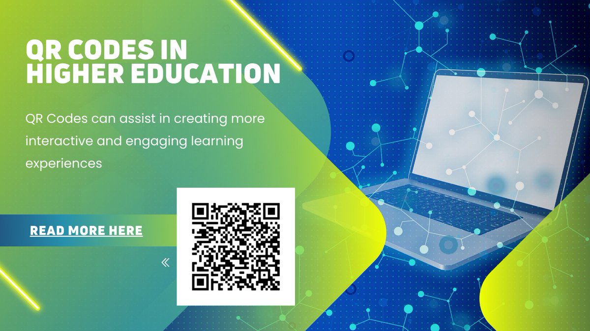 JUAcademicTech's tweet photo. Using #QRCode s in #highereducation can save you time, increase access to content, and make more interactive content. Scan the QR code to learn more! https://t.co/B0SpkyIsJs https://t.co/JNyrsrfU69