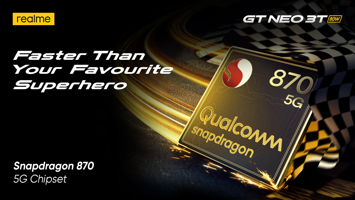 realmeIndia's tweet photo. Powered by the Snapdragon 870 5G Chipset, the #realmeGTNeo3T got everyone saying…Dracarys🐉
#NEOSpeedAwakens
Buy now: https://t.co/DULz8u7qGM https://t.co/qWrJrsebSg