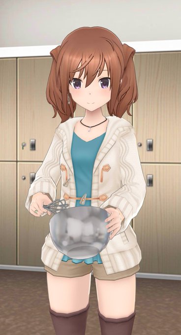 作ったお菓子をプレゼントしたときのモーションは現状3種類
1枚目→レモンタルト、パンノミミアゲタヤーツ
2枚目→クレームブリュレ
3枚目→いちごクレープ 