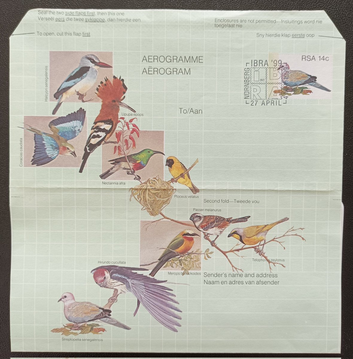 BirdsFDC's tweet photo. South Africa 1999
#birds #aerogramme #philately https://t.co/74aC3NjWFH